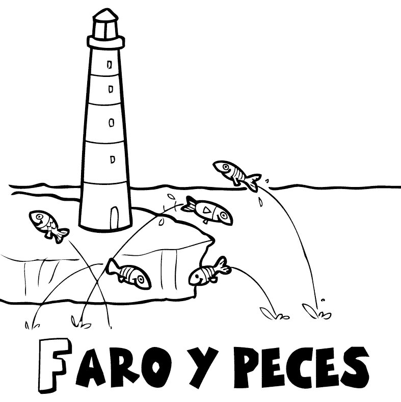 Faro y peces en verano