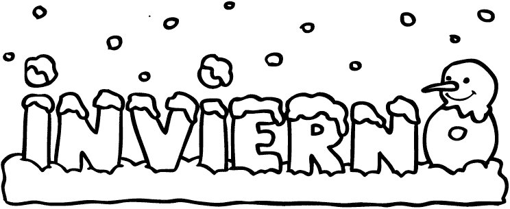 Dibujo infantil gratis para colorear con la palabra invierno