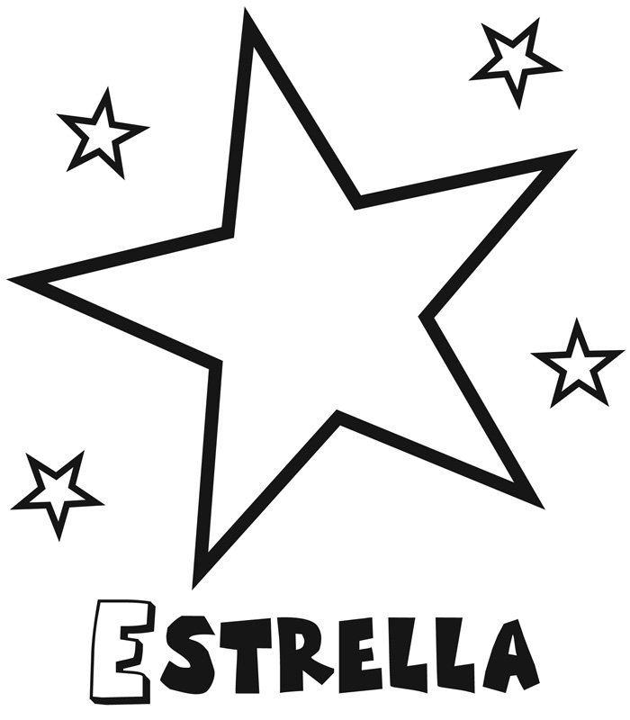 Dibujo infantil de estrella con estrellitas. Dibujos para colorear