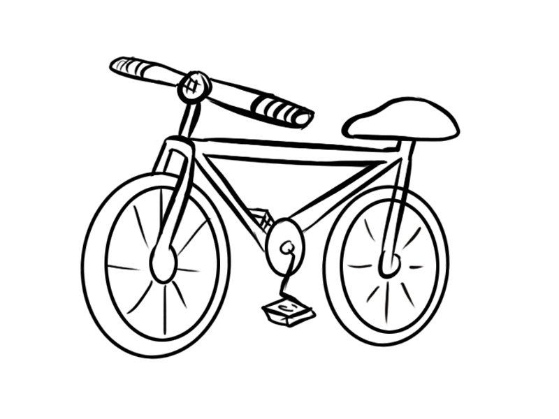 Suavemente Cortés nieve Dibujos de bicicleta para niños. Imprime y colorea este dibujo