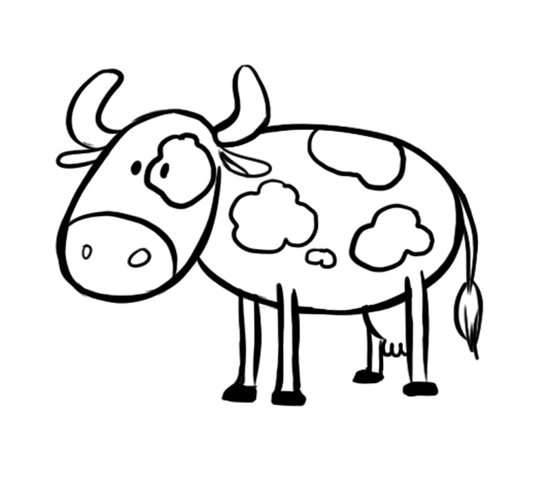  Vaca con manchas  Dibujos para colorear