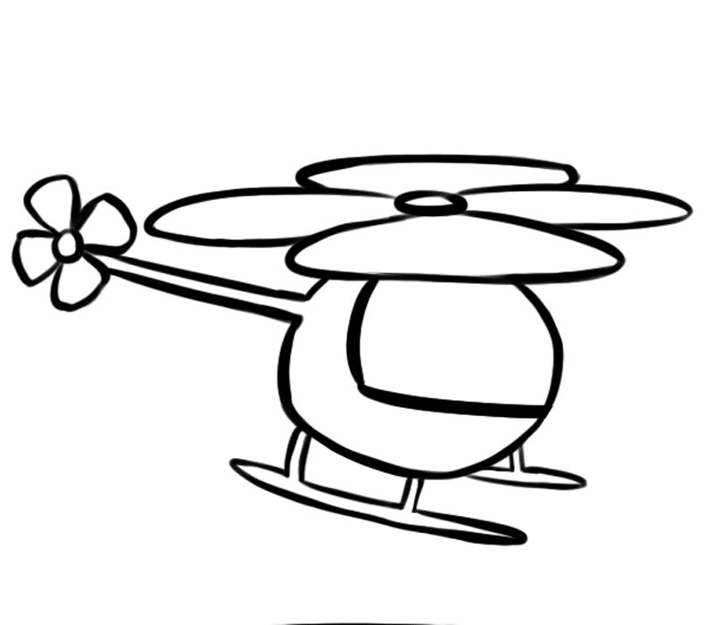 Dibujo gratis de un helicóptero para imprimir y colorear