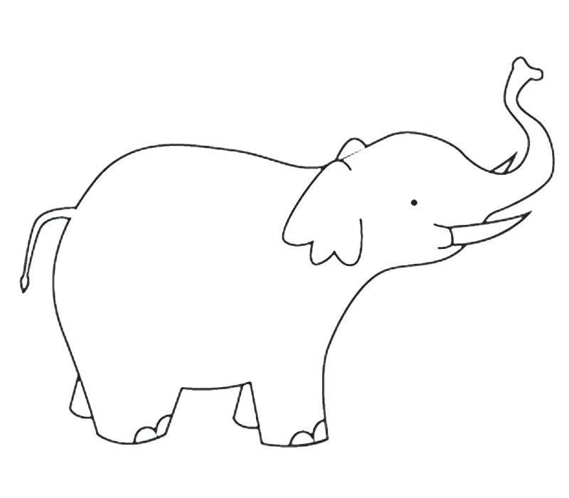  Elefante con colmillos  Dibujos para colorear
