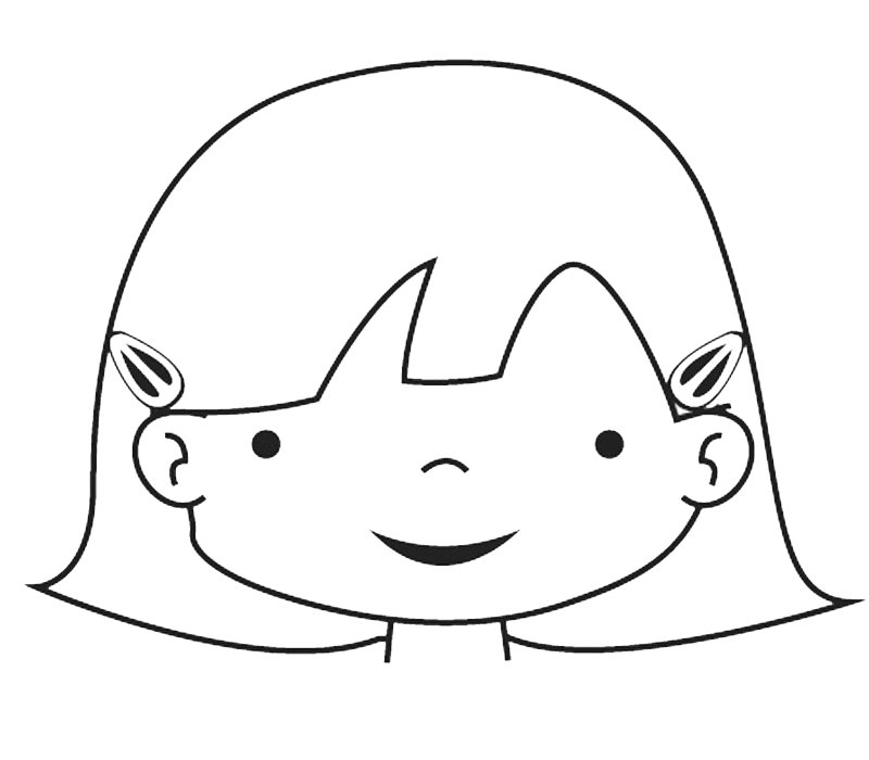 paridad Tesauro No puedo leer ni escribir Dibujo de la cara de una niña para colorear con los niños