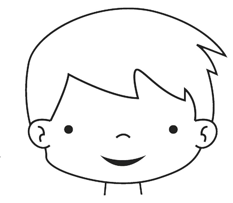  Dibujo de la cara de un niño para imprimir y colorear
