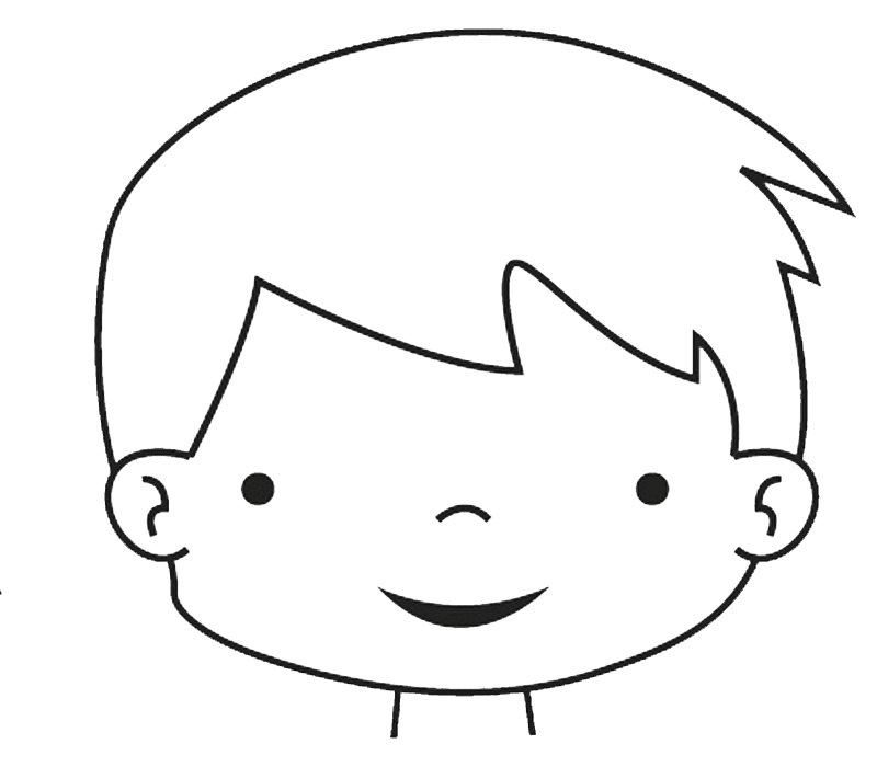 Dibujo de la cara de un niño para imprimir y colorear