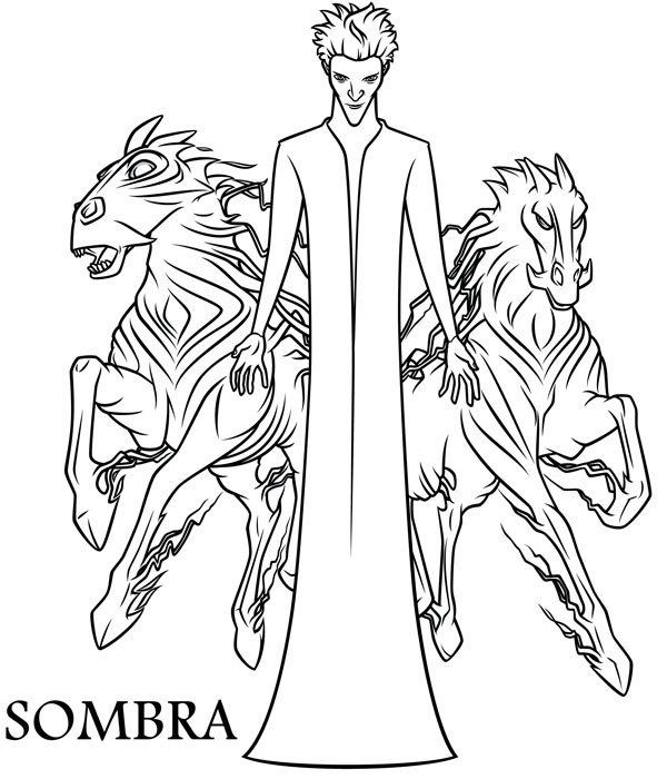 Dibujo para colorear de Sombra. El origen de los guardianes