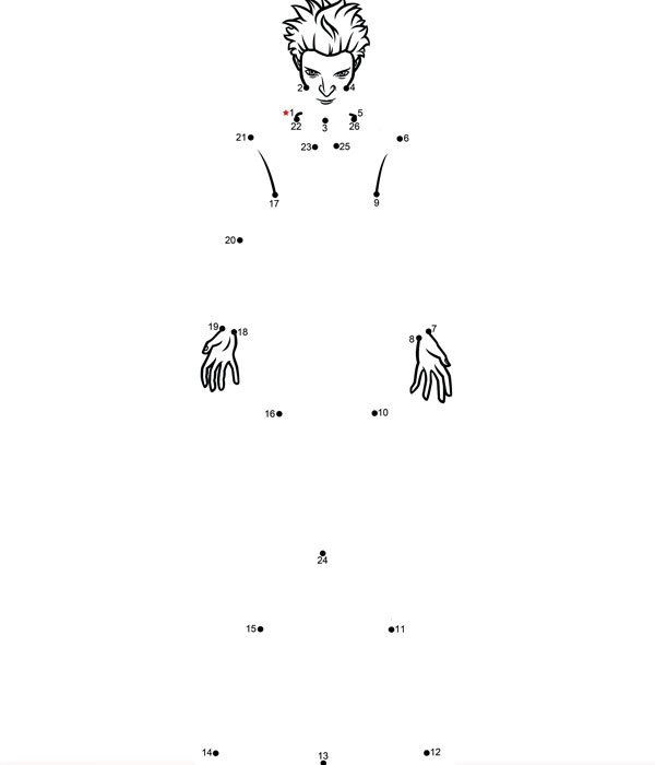 Dibujo para unir los puntos de Sombra. El origen de los guardianes