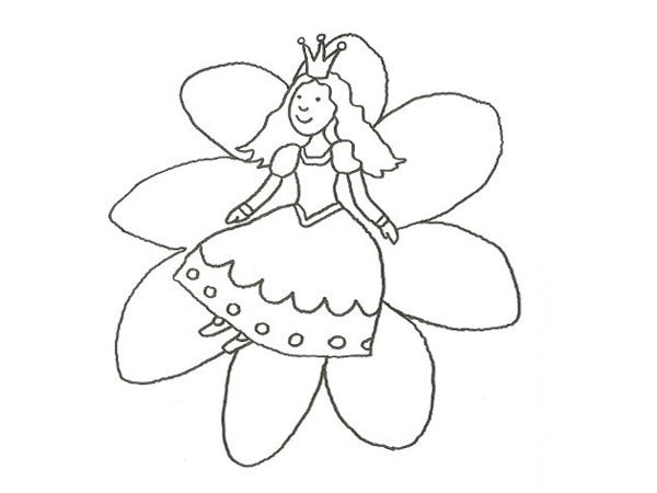 Dibujo de una princesa para colorear con los niños