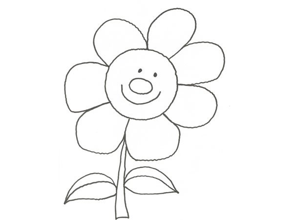 Mediador siete y media semiconductor Dibujo de una flor sonriente para pintar con niños