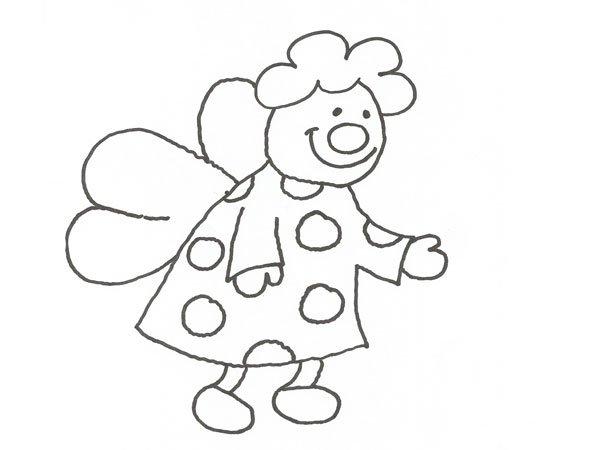 Dibujo de un hada simpática para colorear con niños