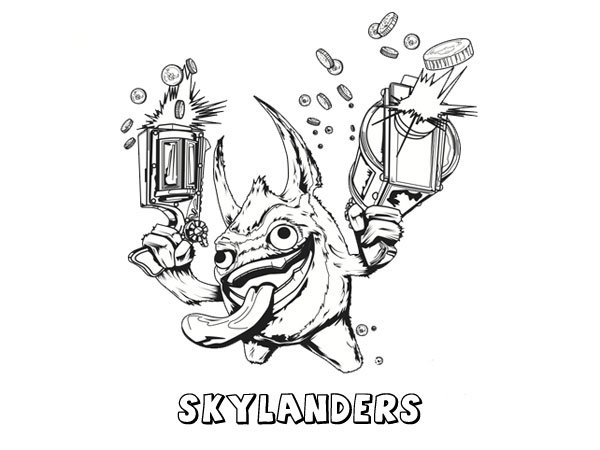 Skylanders Spyro´s Adventure. Dibujos de videojuegos para pintar