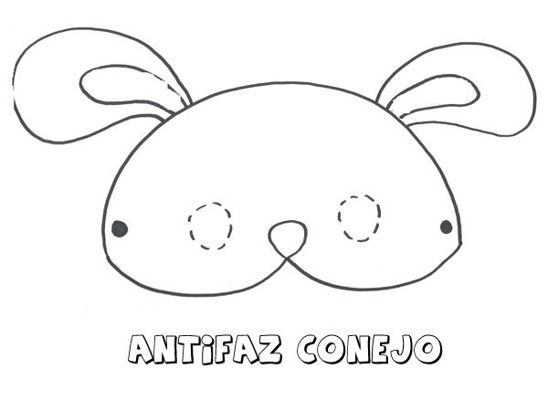 Antifaz de conejo. Dibujos para colorear con los niños