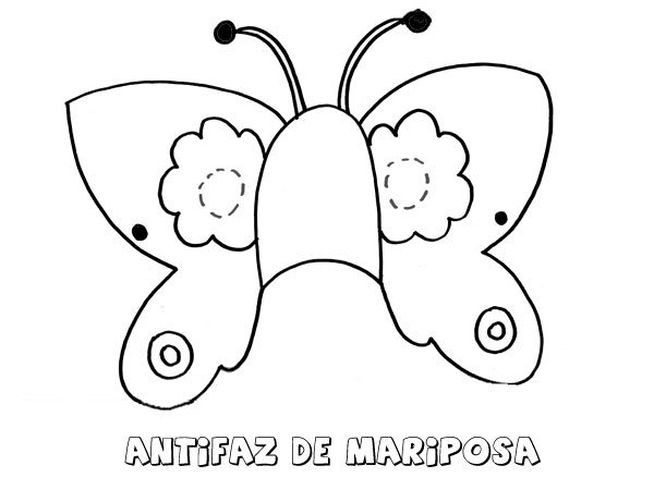 Antifaz de mariposa. Dibujos para colorear con los niños