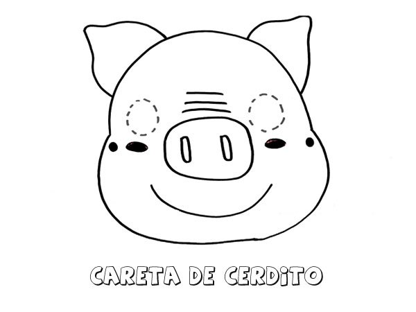 Careta de cerdo. Dibujos para colorear con los niños