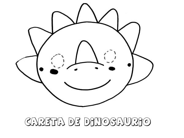 Penélope perderse camino Careta de dinosaurio triceratops. Dibujos para colorear con los niños