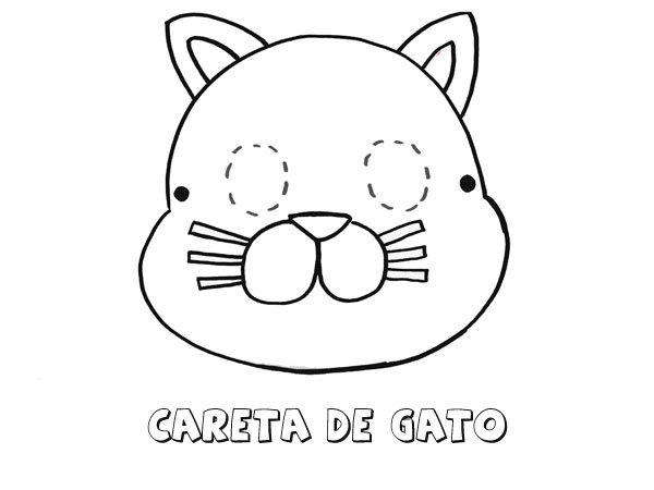 Careta de gato. Dibujos para colorear con los niños