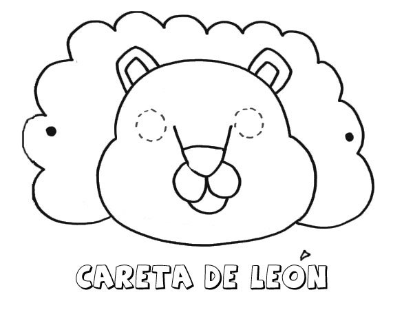 Careta de león. Dibujos para colorear con los niños