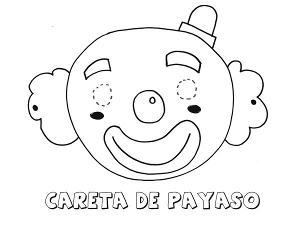 Careta de payaso. Dibujos para colorear con los niños