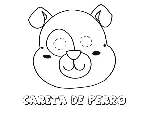 Persistente consumo Destreza Careta de perro. Dibujos para colorear con los niños