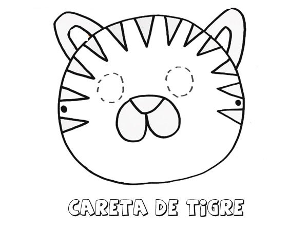Careta de tigre. Dibujos para colorear con los niños