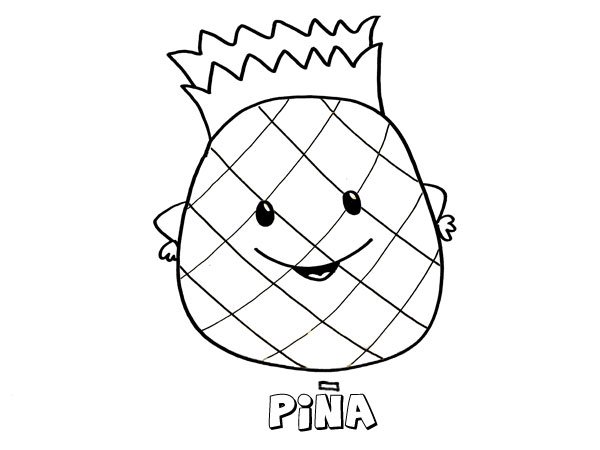 Dibujo de una piña. Imágenes para pintar con niños