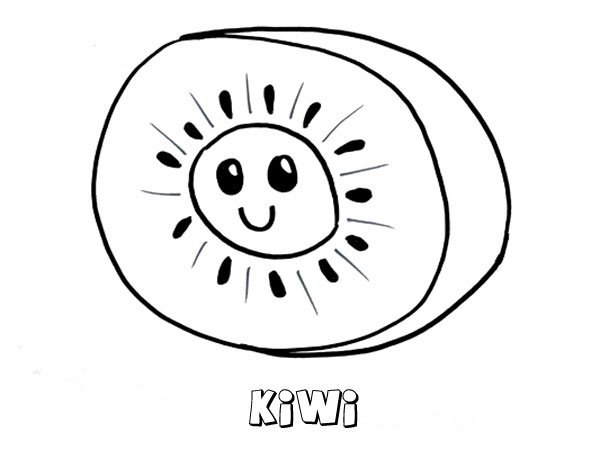 Dibujo de un kiwi. Imágenes para pintar con niños