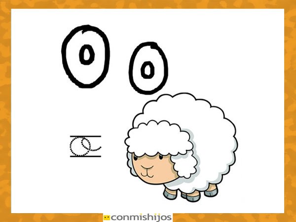 Fichas para aprender las letras y colorear. Letra O con la letra o Fichas para aprender las letras y colorear. Letra O