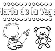 Divertidos dibujos de nombres: peluche y bebé