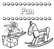 Colorear los nombres: dibujo con juguetes