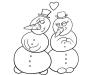 Dibujo de muñecos de nieve enamorados