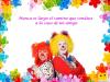 Amigos disfrazados de payasos. Frases de amistad para niños