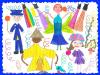 Dibujos de Carnaval para en concurso de Conmishijos.com.. Dibujo de niños disfrazados