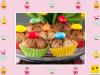 Decoración de muffins de Pascua. Peladillas de colores