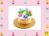 Decoración de muffins de Pascua. Nata con flores