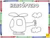 Dibujo para colorear con los niños de un helicóptero