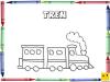Dibujo para colorear con los niños de un tren