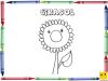 Dibujo para colorear con los niños de un girasol