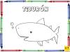 Dibujo para colorear con los niños de un tiburón