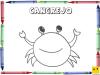 Dibujo para colorear con los niños de un cangrejo