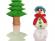Árbol de Navidad y muñeco de nieve de plastilina