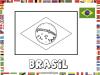 Bandera de Brasil. Dibujos de banderas para pintar