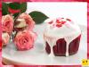 Cupcake decorado con corazones para el Día de la Madre
