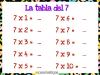 Tabla de multiplicar del 7. Ejercicios para niños