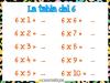 Tabla de multiplicar del 6. Ejercicios para niños