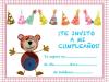 Invitaciones de cumpleaños con dibujos infantiles del Oso Traposo