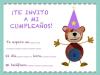 Invitaciones de cumpleaños para niños con el Oso Traposo