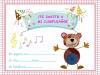 Invitaciones del Oso Traposo para celebraciones de cumpleaños infantiles