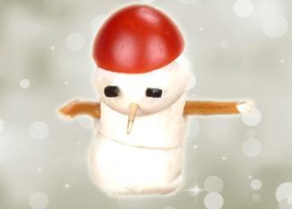 Vídeo canapé de muñeco de nieve con mozzarella