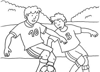 Partido de fútbol: dibujo para colorear e imprimir